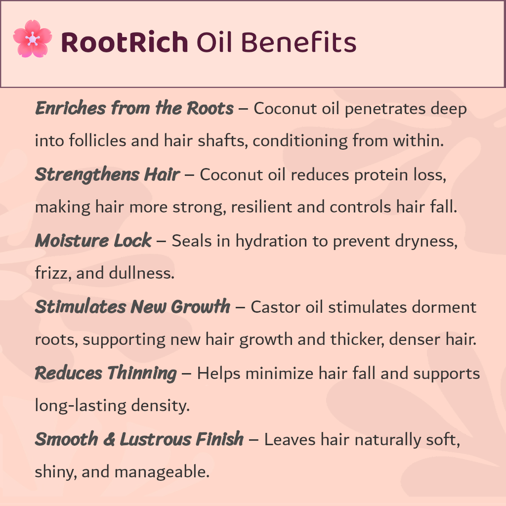 Soulistic RootRich Hair Oil |  Cold Pressed edible Coconut + Castor Oil