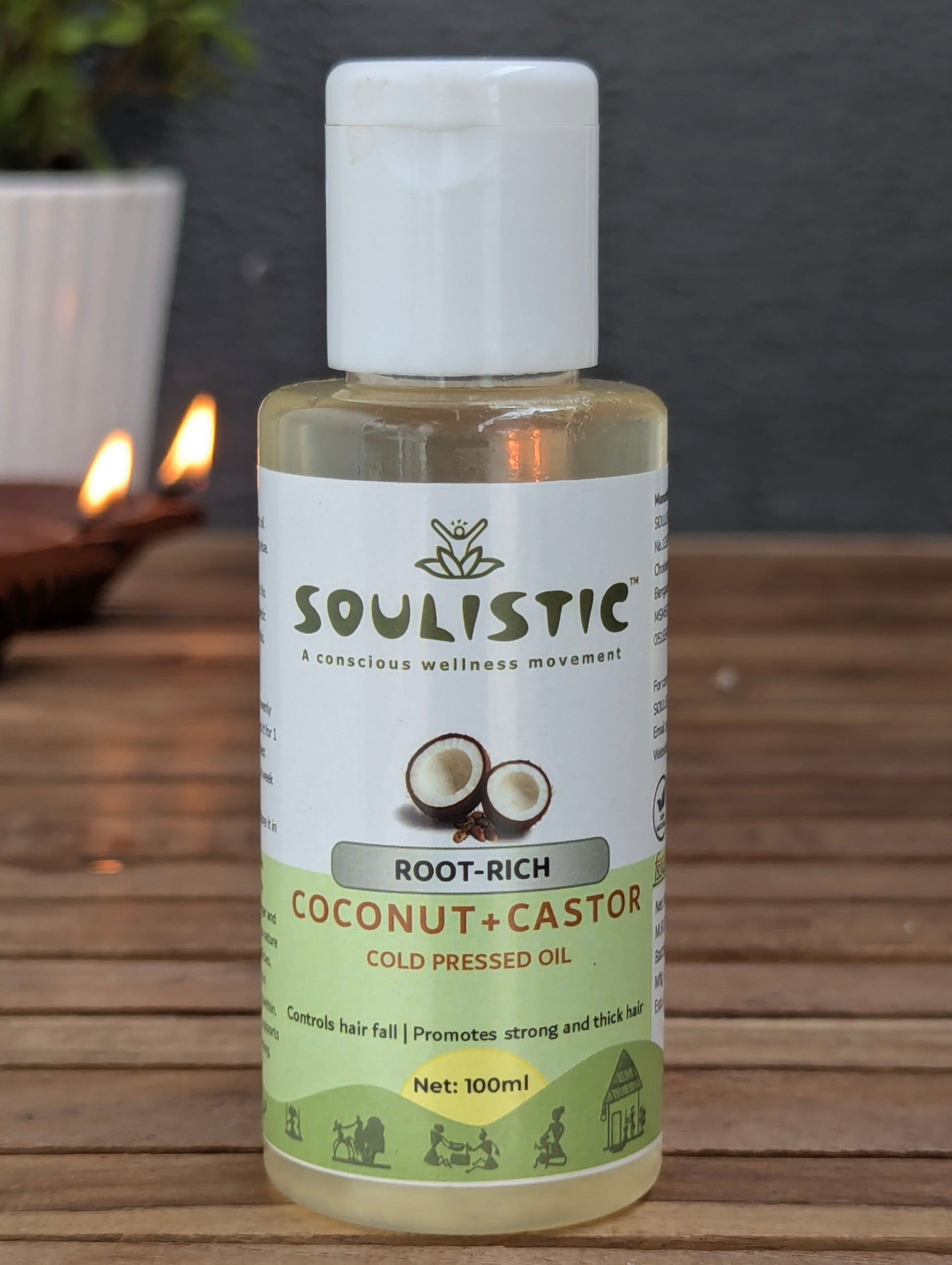 Soulistic RootRich Hair Oil |  Cold Pressed edible Coconut + Castor Oil