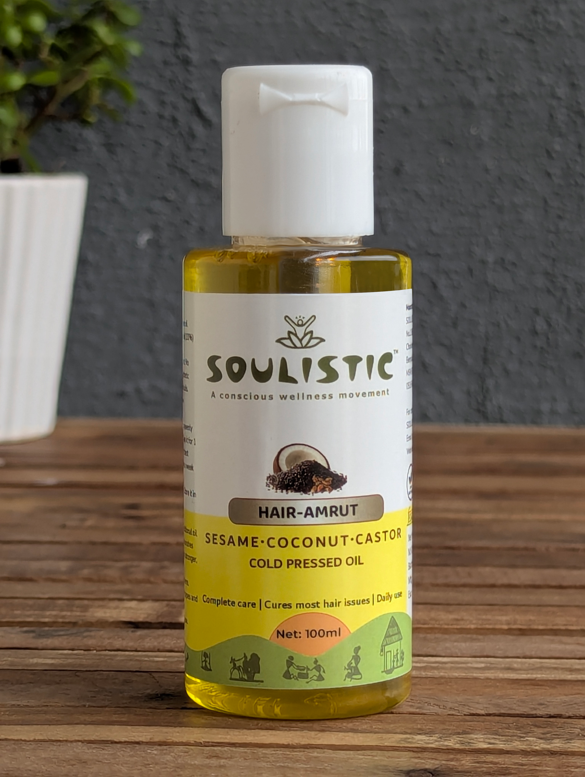 Soulistic HairAmrut Hair Oil | Cold Pressed Sesame + Coconut + Castor Oil